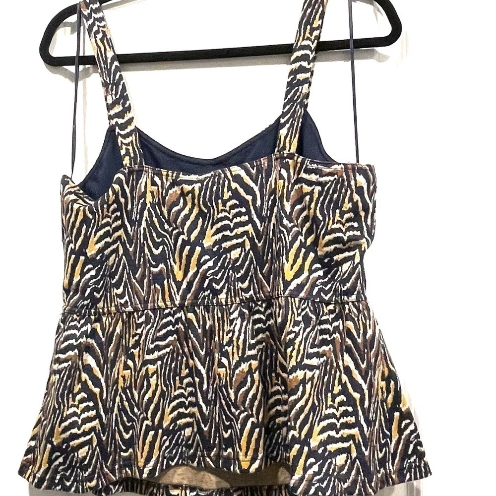 Anthro Navy Jaime Zebra Print Peplum Top - image 4